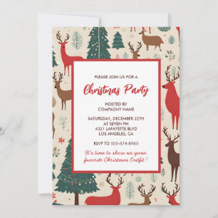 Invitation à la fête de Noël de l'entreprise Cerfs