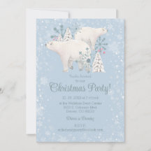Invitation à la fête de Noël de l'ours polaire