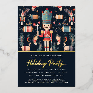Invitation à la fête de Noël de Noisette rouge et 