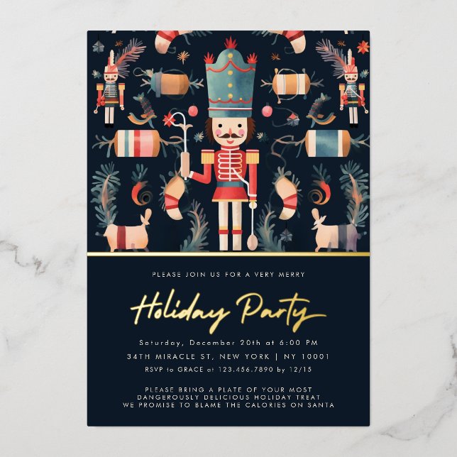Invitation à la fête de Noël de Noisette rouge et  (Recto)