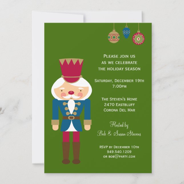 Invitation à la fête de Noël de Nutcracker (Devant)