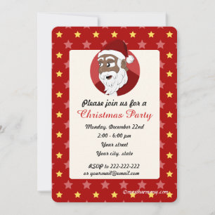 Invitation à la fête de Noël de Père Noël noir