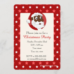 Invitation à la fête de Noël de Père Noël noir