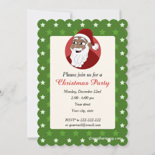 Invitation à la fête de Noël de Père Noël noir