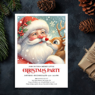 Invitation à la fête de Noël de Santa et Rudolph