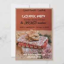 Invitation à la fête de Noël d'échange de biscuits