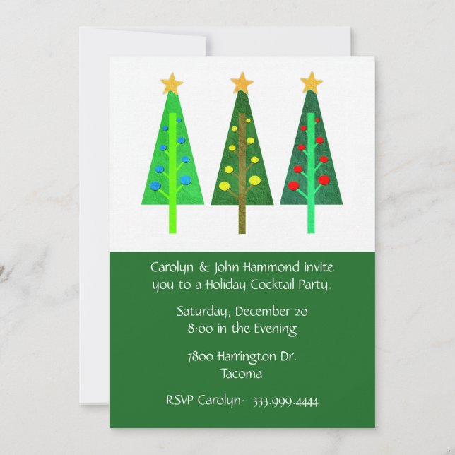 Invitation à la fête de Noël des Arbres d'Artisana (Devant)