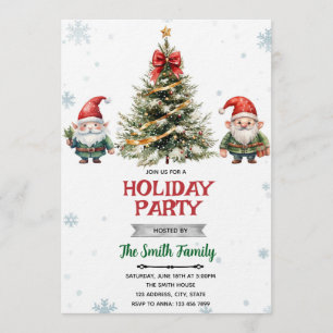Invitation à la fête de Noël des nains de jardin
