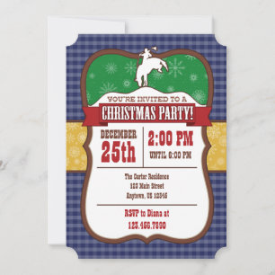 Invitation à la fête de Noël du Cowboy bleu