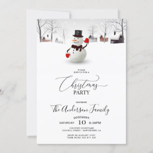 Invitation à la fête de Noël du mignon Snowman