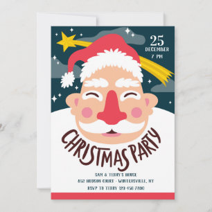 Invitation à la fête de Noël du Père Noël souriant