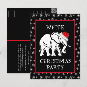 Invitation à la fête de Noël éléphant blanc