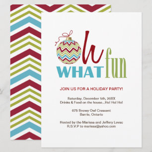 Invitation à la fête de Noël Fun Chevron