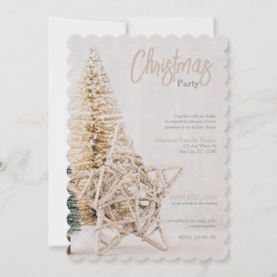 Invitation à la fête de Noël Gold Star Topper