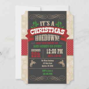 Invitation à la fête de Noël Hoedown