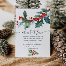 Invitation à la fête de Noël Holiday Holly