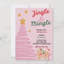 Invitation à la fête de Noël Jingle And Mingle