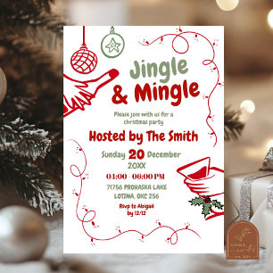 Invitation à la fête de Noël Jingle and Mingle