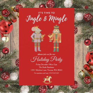 Invitation à la fête de Noël Jingle et Mingle à pl