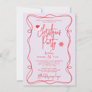 Invitation à la fête de Noël manuscrite violet