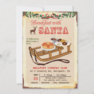 Invitation à la fête de Noël Petit déjeuner avec l