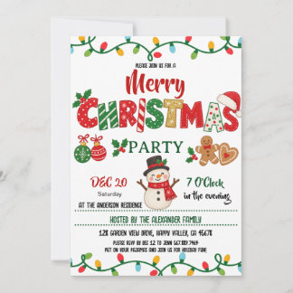 Invitation à la fête de Noël pour adultes