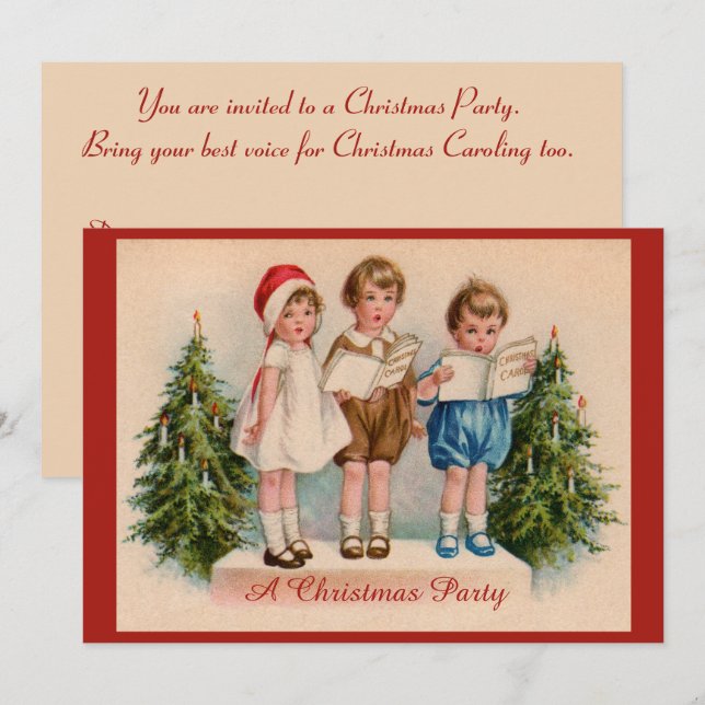 Invitation à la fête de Noël pour les enfants en c (Devant / Derrière)