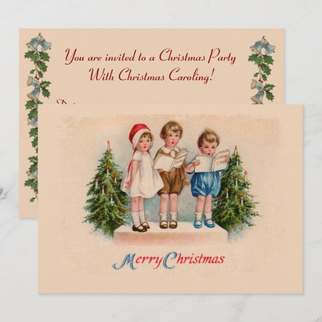 Invitation à la fête de Noël pour les enfants en c (Devant / Derrière)