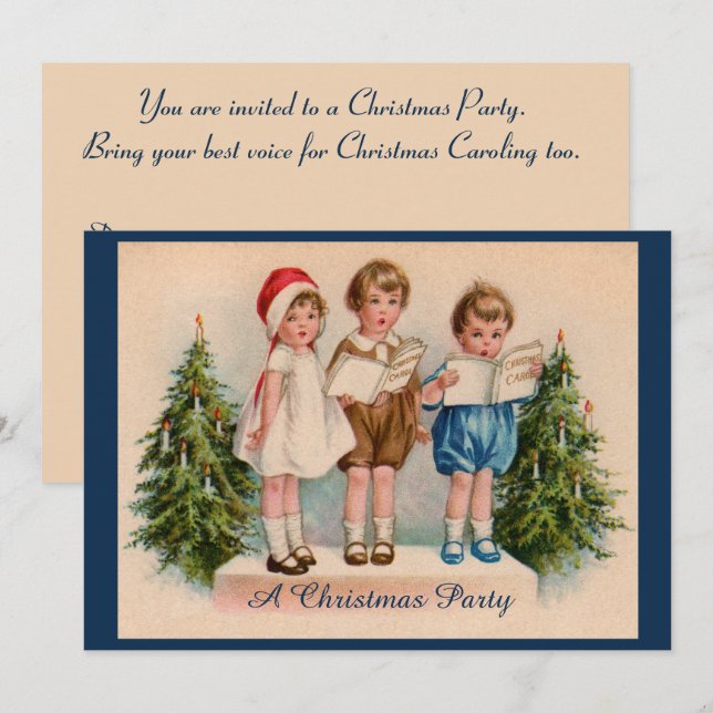 Invitation à la fête de Noël pour les enfants en c (Devant / Derrière)