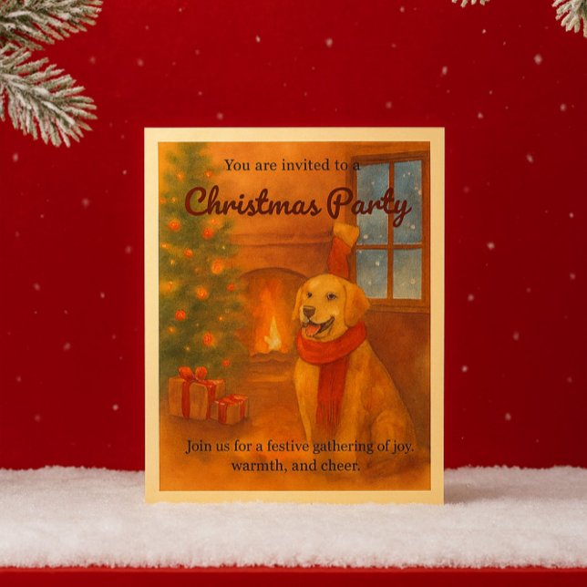 Invitation à la fête de Noël · Scène de chien conf (Cozy vibes & wagging tails  A zazzlemade card for your Christmas cheer! #zazzlemade #dogmas)