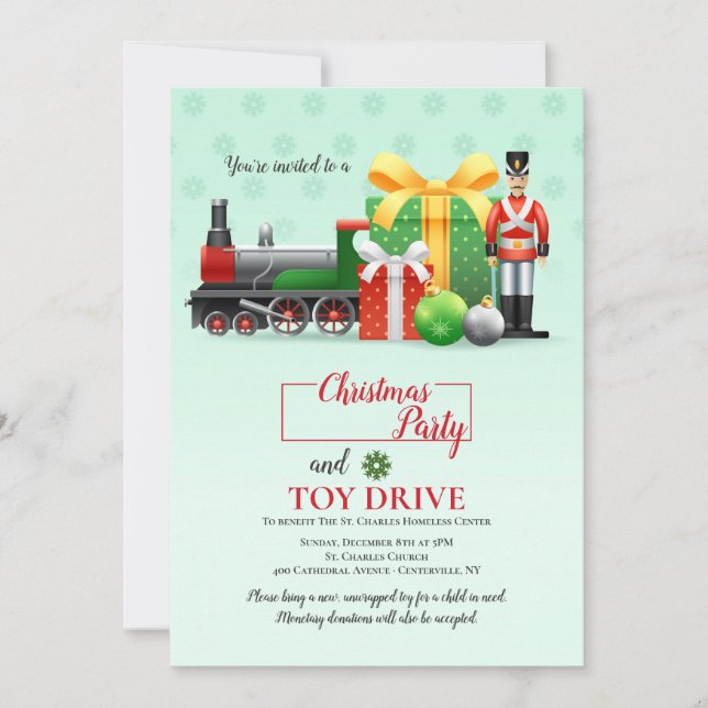 Invitation à la fête de Noël Toy Drive (Devant)