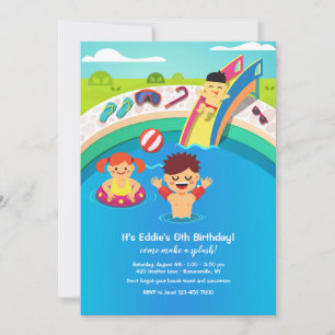 Invitation à la fête de piscine pour enfants