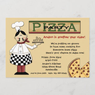 Invitation à la fête de Pizza