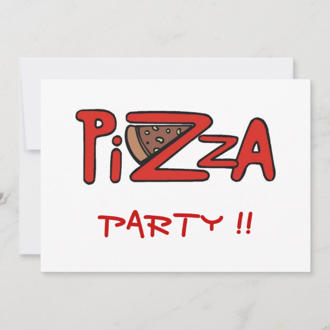 Invitation à la fête de Pizza (Devant)