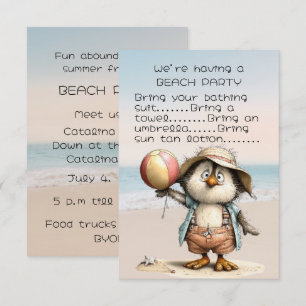 Invitation à la fête de plage d'un ami