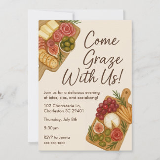 Invitation à la fête de planche de charcuterie 'Gr