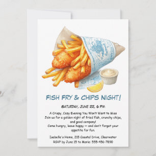 Invitation à la Fête de Poisson Frit & Chips – Inv