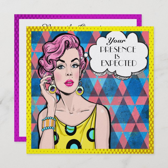 Invitation à la fête de Pop Art (Devant / Derrière)