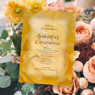 Invitation à la fête de Quinceanera Florale Rose J