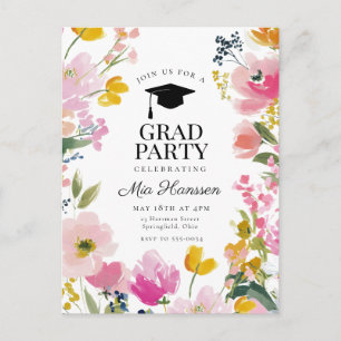 Invitation à la fête de remise des diplômes floral