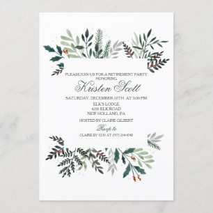 Invitation à la fête de retraite Couronne d'hiver