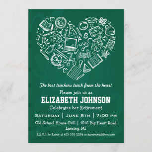 Invitation à la fête de retraite du cœur des ensei