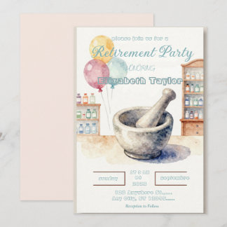 Invitation à la fête de retraite d'un pharmacien