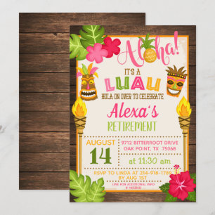 Invitation à la fête de retraite Luau
