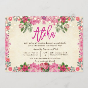 Invitation à la fête de retraite tropicale Aloha L
