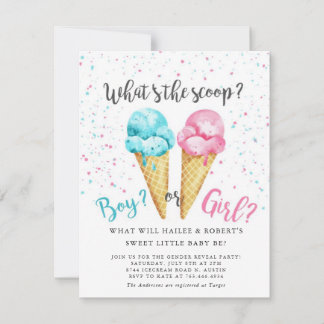 Invitation à la fête de révélation du sexe de bébé