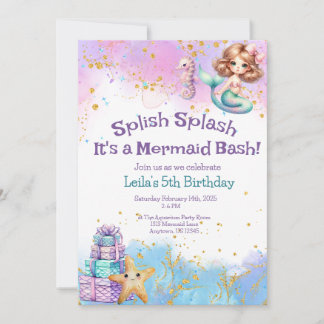 Invitation à la fête de sirène Splish Splash