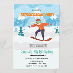 Invitation à la fête de Snowboard