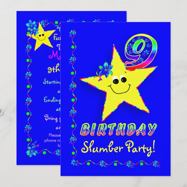 Invitation à la fête de Stwood, 9e anniversaire de (Devant / Derrière)