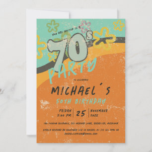 invitation à la fête de style vintage les années 7